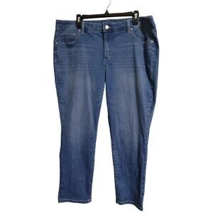 New Directions Jean Crop Pants Women's Plus 18W Skinny Denim Blue Jeans